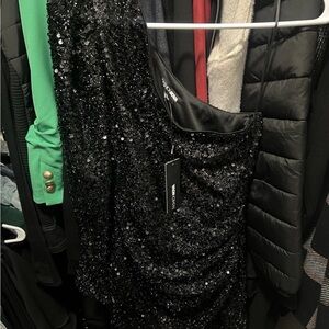 Fashion Nova Black Sequin Mini Dress